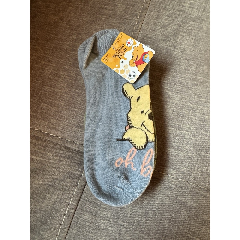 3 Pairs Disney Winnie The Pooh No Show Socks 4-10 NWT